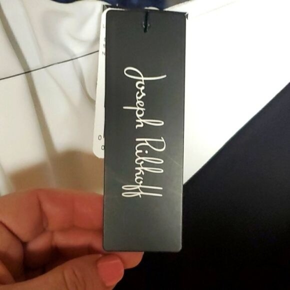 Joseph Ribkoff Lined Black & White Sleeveless Event Sz. 8 Dress w Pockets - Picture 4 of 7